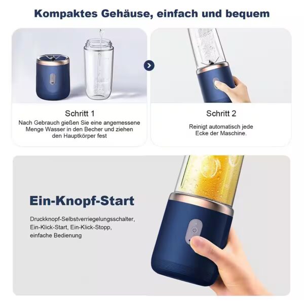 Smoothie-Maker Mixer Smoothie Maker To Go, Mini Standmixer Tragbar, Portable Blender – Bild 4