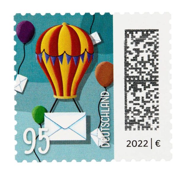 Porto ab 2025: Deutsche Post 0,95 € Briefmarken "Ballonpost" selbstklebend, 100 St. – Bild 2