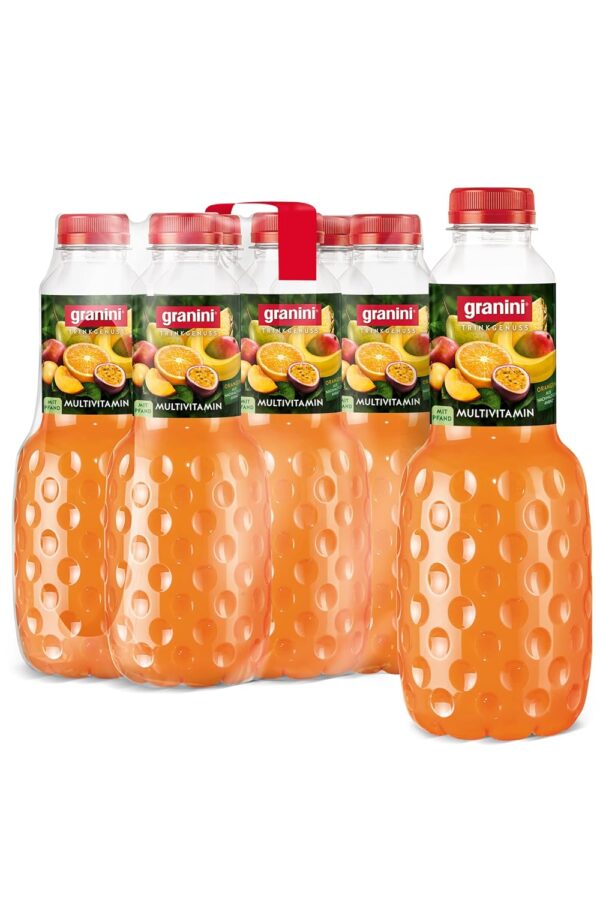 granini Trinkgenuss Multivitamin (6 x 1l), mindestes 50% Frucht, Mehrfruchtnektar, vegan, natürlich, mit Pfand