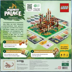 Dotted Games - Monkey Palace: EIN Lego Brettspiel – Stein auf Stein zum prächtigsten Palast! Lustiges Familien-Baustein-Spiel für Kinder und Erwachsene - Alter 10+, 2-4 Spieler, 45 Minuten pro Partie
