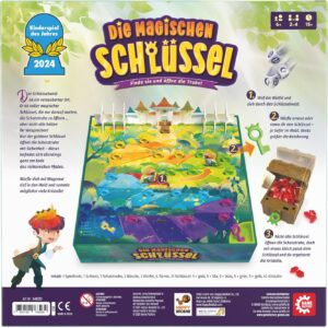 Game Factory 646323 Die Magischen Schlüssel, Zauberhaftes Würfelspiel für Kinder ab 6 Jahren, Familienspiel für 2-4 Spieler, Kinderspiel des Jahres 2024