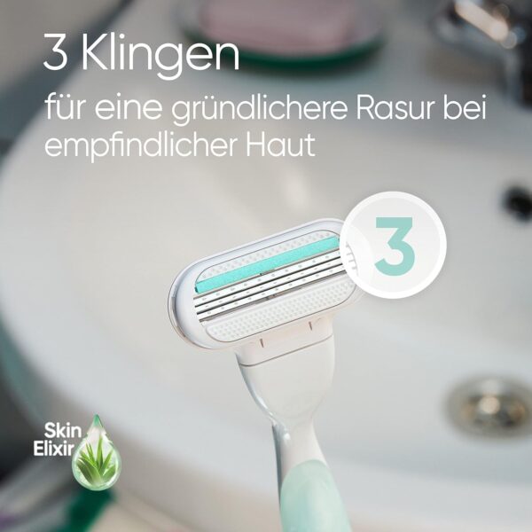 Gillette Venus Smooth Sensitive Rasierer Damen, Damenrasierer + 2 Rasierklingen – Bild 2