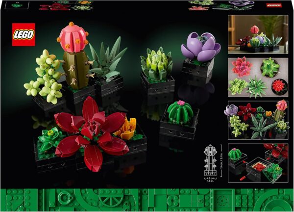 LEGO Botanicals Sukkulenten - Künstliche Blumen Bauset für Erwachsene - Blumenstrauß Bauset - Kreatives Hobby und Home Deko - Geschenkidee für Frauen & Männer - Botanik Kollektion (9 Pflanzen) 10309 – Bild 2