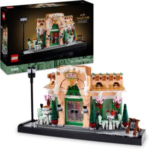 LEGO Icons Französisches Café - Deko fürs Wohnzimmer oder Büro - Bauset für Erwachsene inkl. pittoresker Fassade, aufgehängten Blumentöpfen und Stühlen - Geschenk für Männer & Frauen 10362