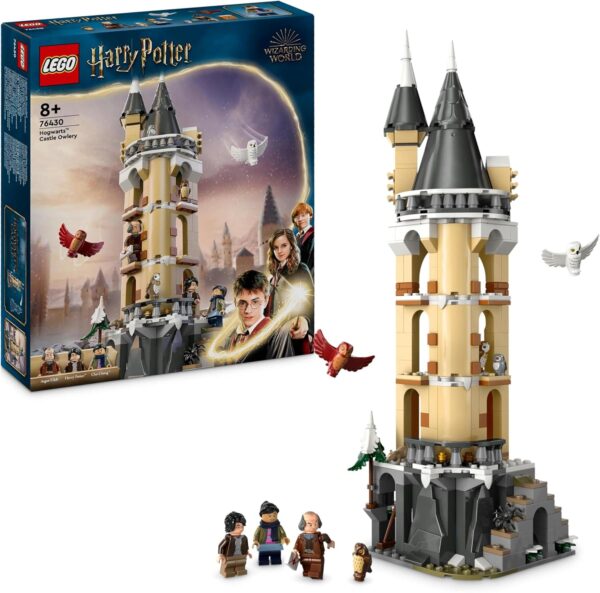 LEGO Harry Potter Eulerei auf Schloss Hogwarts, Abenteuer-Set mit Spielzeug-Tieren und 3 Mini-Figuren, Spielzeug zum Film für Kinder, Geschenk für Mädchen, Jungen und alle Fans ab 8 Jahren 76430