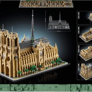 LEGO Architecture Notre-Dame de Paris, Sammlerstück für Erwachsene, Souvenir aus Frankreich, Geschenk für Frauen, Männer, Globetrotter und alle Geschichtsbegeisterten, architektonische Modellbau 21061