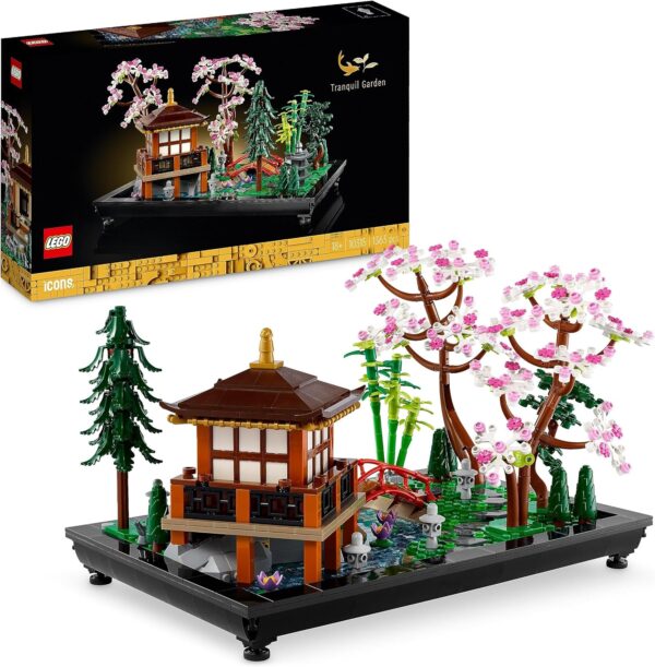 Lego Icons Garten der Stille - Botanical Zen-Garten-Set für Erwachsene mit Lotusblumen - anpassbare Schreibtisch-Dekoration inspiriert von Japan - achtsames Geschenk für Frauen und Männer 10315