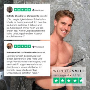 Wondersmile Schallzahnbürste PRO - Testsieger 2025-100 Tage risikofrei testen - Elektrische Zahnbürste mit 4 Putzprogrammen - Ultraschallzahnbürste mit smarten Bürstenkopf (1er Set, Ultimate Black)