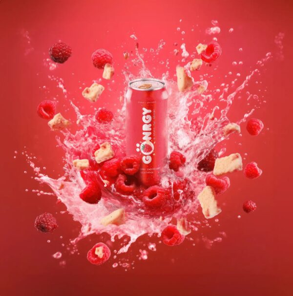 Gönrgy Raspberry Cheesecake Energy-Drink, 12er Pack (12 x 0.5 l) EINWEG Inkl. Pfand – Bild 2