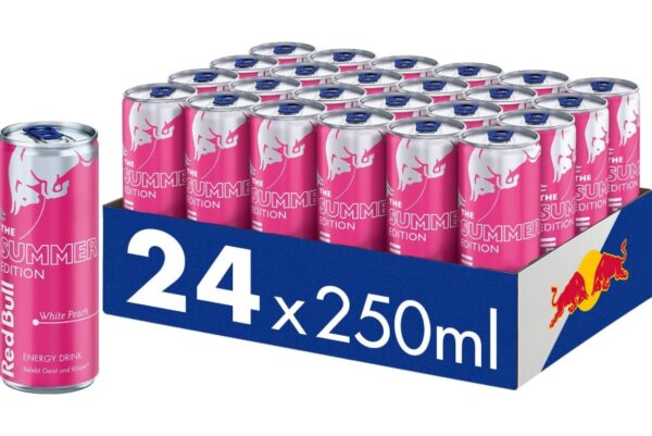 Red Bull Energy Drink Summer Edition White Peach - 24er Palette Dosen - Getränke mit White Peach Geschmack, EINWEG (24 x 250 ml) – Bild 2