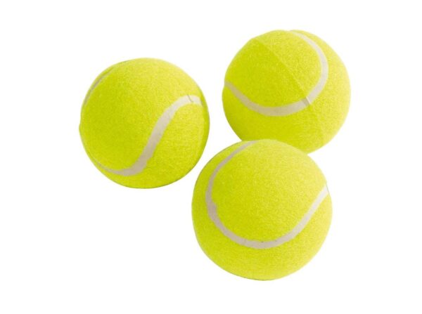 3er Set Tennisbälle + Tasche, gelb