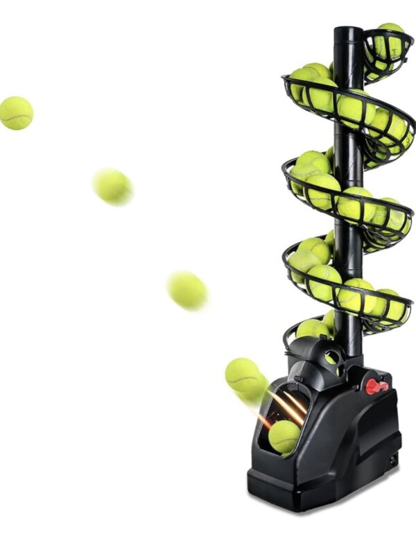Tennisbälle Maschine(Maximal 30Bälle aufnehmen),Tennisball Trainer für selbsttraining,Anfänger/Kinder/Lehrer/Zuhause/Gericht,genaue effiziente Ballwurfmaschinen für alle Stufen/Alter,AC&Batterie(New)