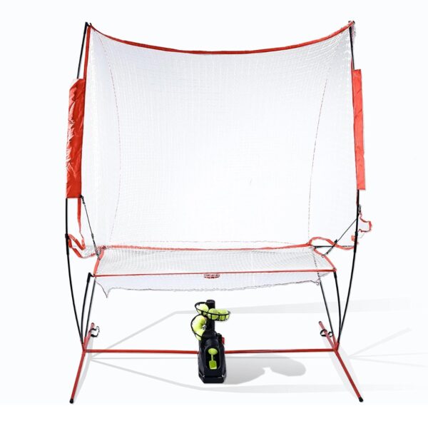 Tennis Maschine Mit Netz (12lb),Pickle bällewurfmaschinen Set für selbsttraining,Anfänger/Kinder/Trainer/Zuhause/Gericht, für alle Stufen/Alter,AC&Batterie