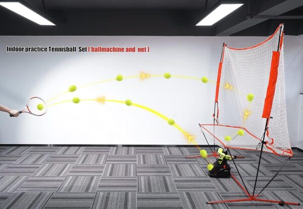 Tennis Maschine Mit Netz (12lb),Pickle bällewurfmaschinen Set für selbsttraining,Anfänger/Kinder/Trainer/Zuhause/Gericht, für alle Stufen/Alter,AC&Batterie – Bild 2