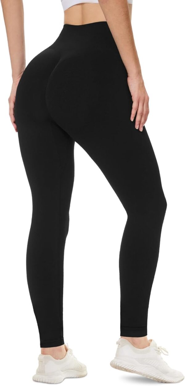 Scrunch Butt Leggings Sport Damen Leggins Gym Fitness Push Up Booty Nahtlose Po High Waist Sportleggins Lang Seamless Yogahose Blickdichte – Bild 2