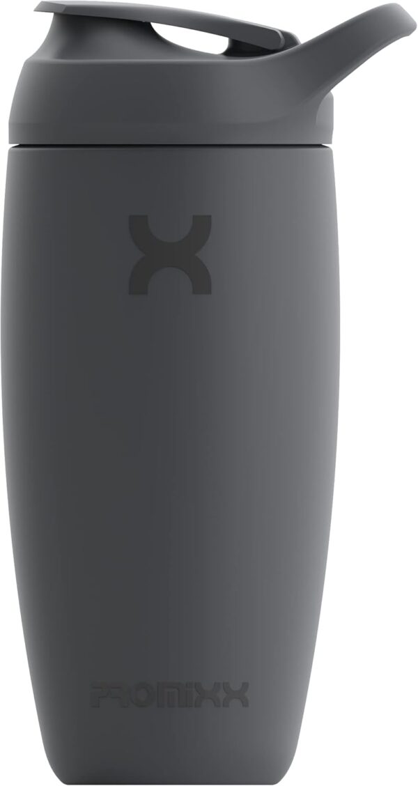 Eiweiß Shaker Flasche Neue Edition – Isolierte Edelstahl-Wasserflasche und Mixerbecher, 550ml, Graphitgrau