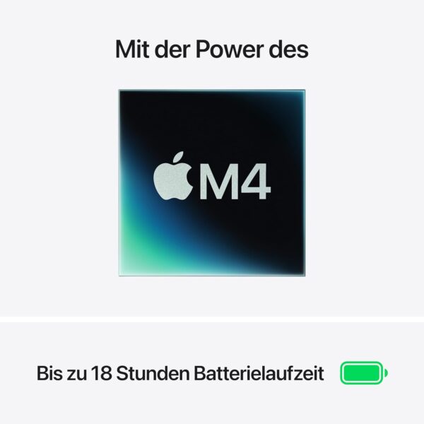 Apple MacBook Air (13", Apple M4 Chip mit 10‑Core CPU und 8‑Core GPU, 16GB Gemeinsamer Arbeitsspeicher, 256 GB) - Polarstern – Bild 2