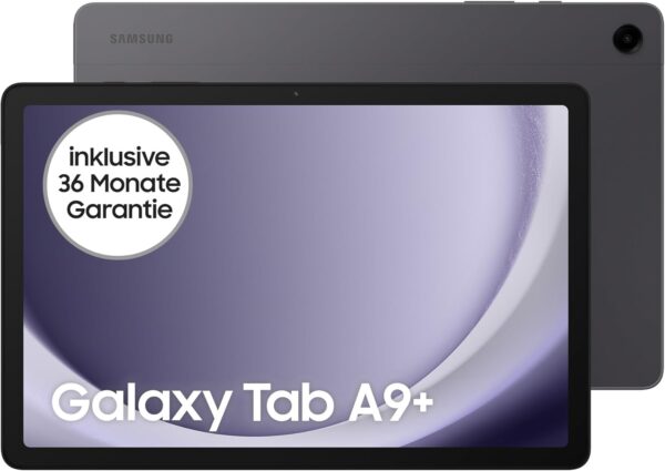 Samsung Galaxy Tab A9+ Wi-Fi Android-Tablet, 64 GB Speicherplatz, Großes Display, 3D-Sound, Simlockfrei ohne Vertrag, Graphite, Inkl. 3 Jahre Herstellergarantie