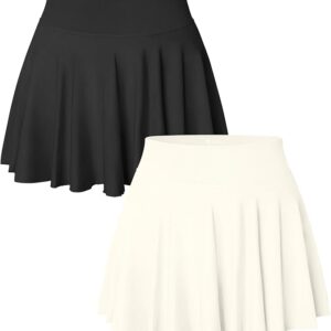 Skorts für Damen 2er Pack Hohe Taille Stylish Lässige Röcke Tennis mit Taschen Sommer Damen Skirts