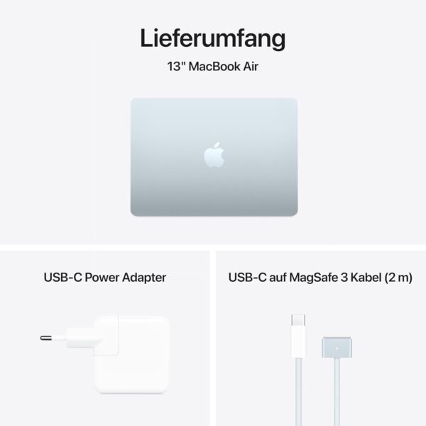 Apple MacBook Air (13", Apple M4 Chip mit 10‑Core CPU und 8‑Core GPU, 16GB Gemeinsamer Arbeitsspeicher, 256 GB) - Polarstern – Bild 6