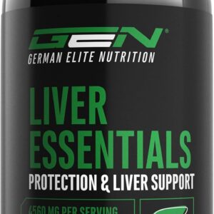 Liver Essentials - 180 Kapseln - Hochdosierter Leber Komplex mit Mariendistel, Cholin, NAC, Artischocken, Löwenzahn, Schizandra, Ingwerextrakt, Indol-3-Carbinol, Desmodium, Rutin - Vegan