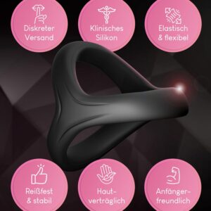 Premium Dreieckiger Penisring für eine längere und härtere Erektion,Penisring Dreier Cockring aus medizinischem Silikon Sexspielzeug Cockringe Bondage