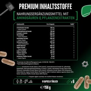 Liver Essentials - 180 Kapseln - Hochdosierter Leber Komplex mit Mariendistel, Cholin, NAC, Artischocken, Löwenzahn, Schizandra, Ingwerextrakt, Indol-3-Carbinol, Desmodium, Rutin - Vegan
