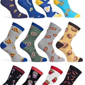 12 Paar Lustige Socken aus Baumwolle - Bunte Happy Socks Mit Witzigen Motiven für Damen und Herren - Geschenk Idee