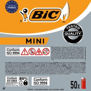 BIC Feuerzeuge BIC J25 Feuerzeuge Mini Standard 50er Tray, 50 Feuerzeuge im Display 50-St