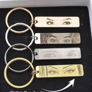 🔑 Individuell gravierter Foto-Schlüsselanhänger mit Auge 👁️ – Ein stylischer Begleiter mit Bedeutung!