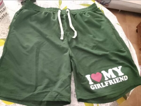 Herren Shorts I Love My Girlfriend Grösse L getragen